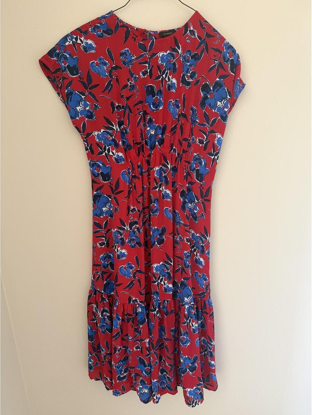 XS/S/M Halogen lined flowy maxi in red/white/blue
